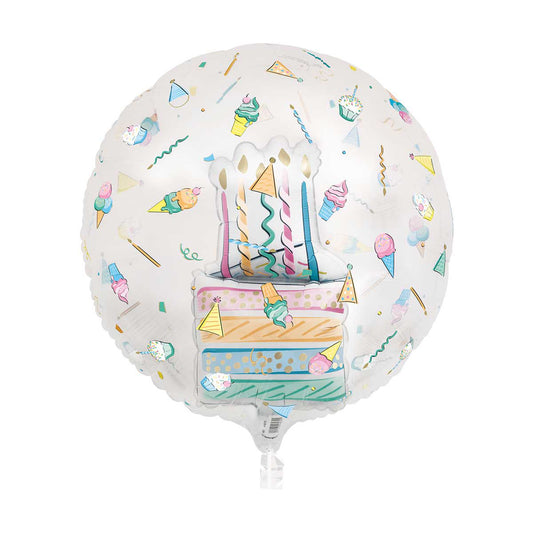321 Party! 18" Rainbow Birthday Sweets Double Stuffed Sphere Balloon