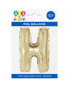 321 Party! 14" Foil Gold "H" Letter Balloon