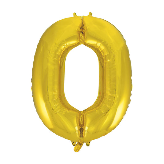 321 Party! 34" Giant Foil Gold Number 0 Balloon
