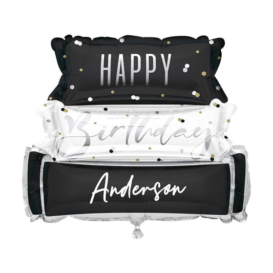 321 Party! 25.5" Giant Foil DIY "Happy Birthday" Tier Shaped Balloon