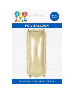 321 Party! 14" Foil Gold "I" Letter Balloon