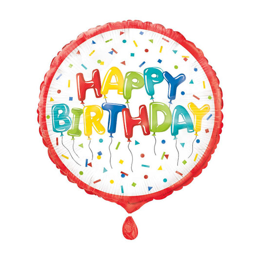 321 Party! 17" Foil Confetti "Happy Birthday" Balloon