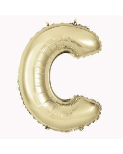 321 Party! 14" Foil Gold "C" Letter Balloon